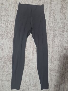 High-Rise Dark Gray Women's Stretch Leggings